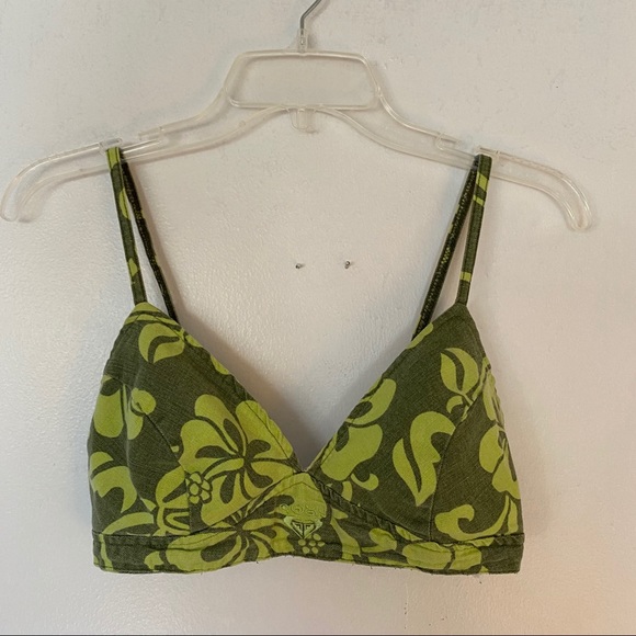 Roxy Other - Vintage Green Cotton ROXY Bathing Suit Top Bra M